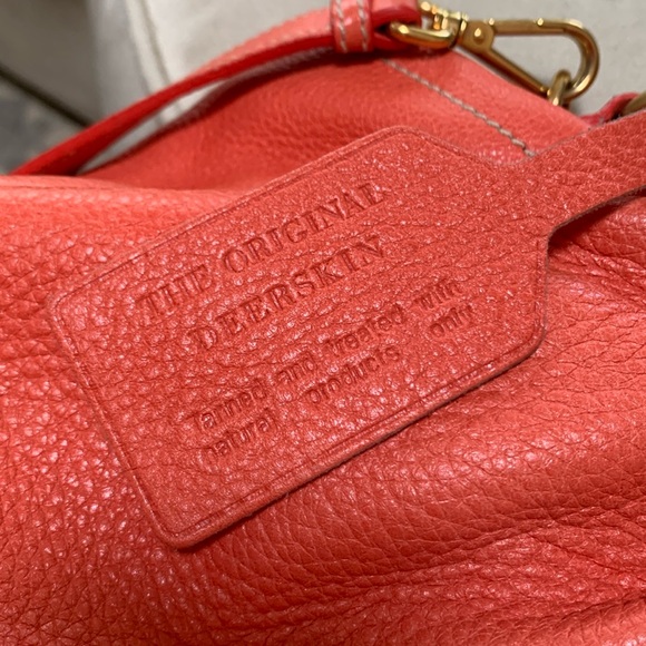 PRADA Cervo Pleat Bag Hobo Orange Deerskin Women’s Crossbody Designer Purse - Picture 6 of 16